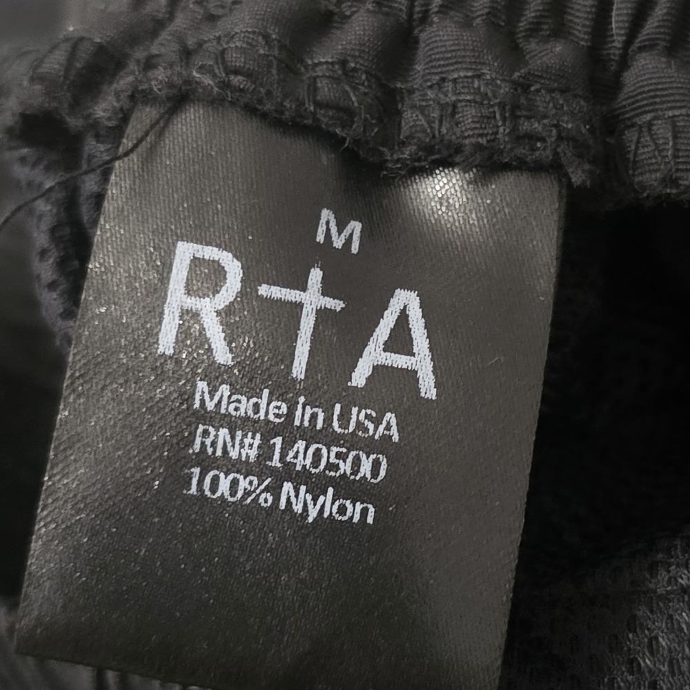 RTA Black Side Zip Track Jogger Pants Nylon Made USA‎ Women's M - Picture 3 of 7